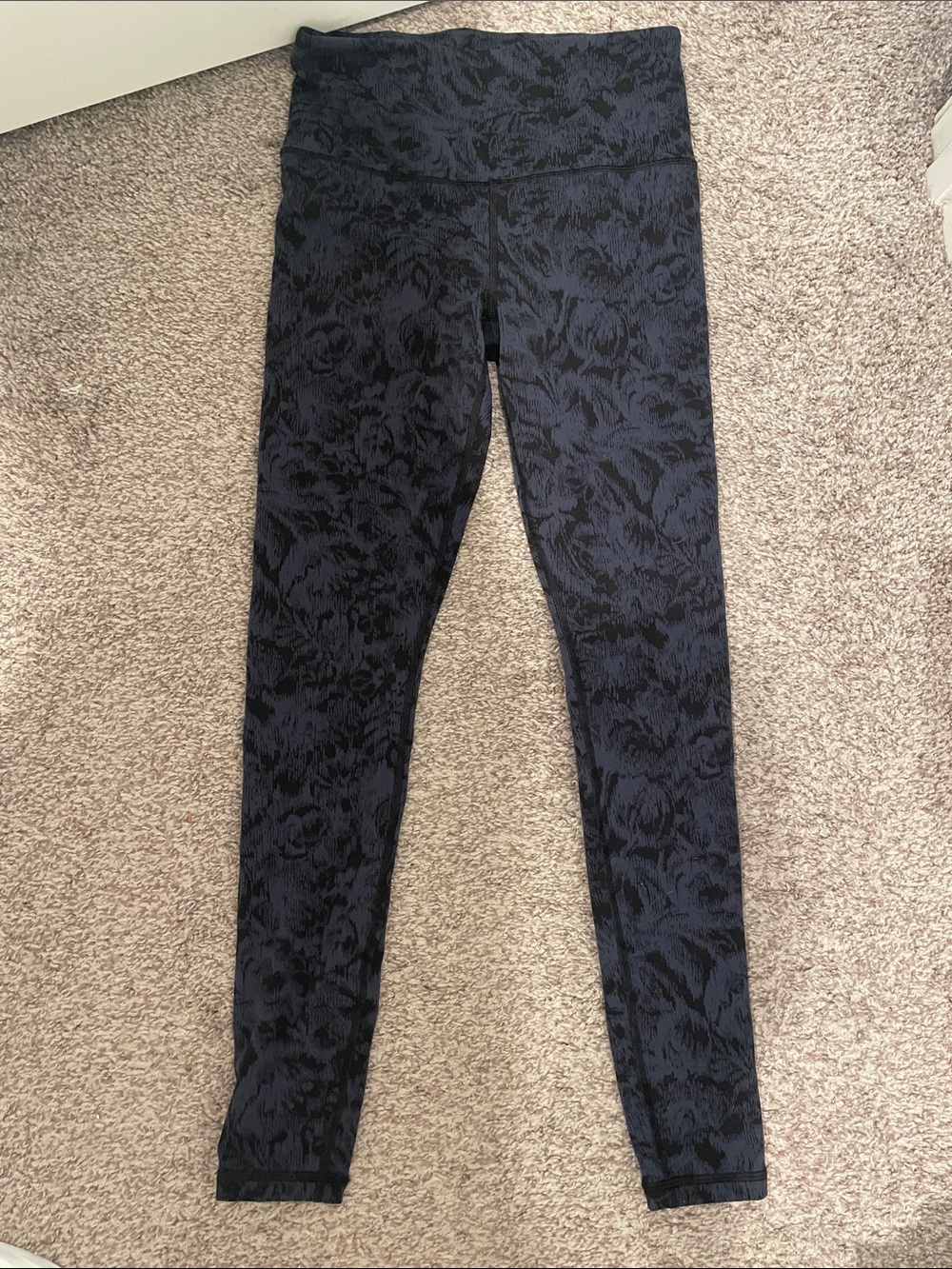 Athleta elation textured tight leggings blue black small